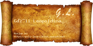 Gáli Leopoldina névjegykártya